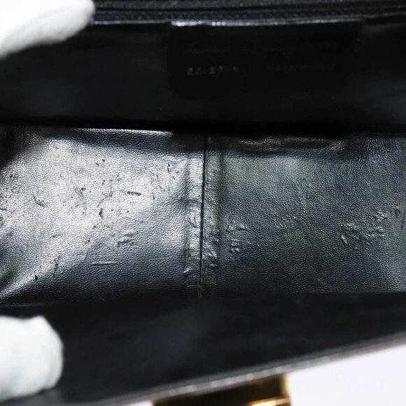 Salvatore Ferragamo Gancini Shoulder Bag Leather Brown Gold - Picture 13 of 15